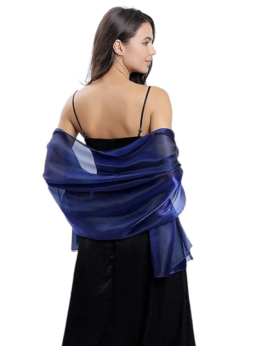 Women's Sheer Pure colour Silk Soft Wedding Formal Shawl