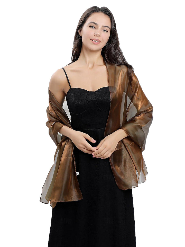 Women's Sheer Pure colour Silk Soft Wedding Formal Shawl