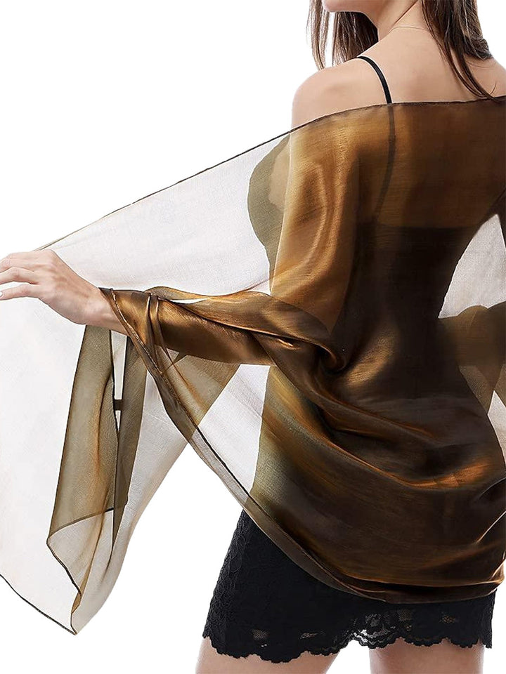 Women's Sheer Pure colour Silk Soft Wedding Formal Shawl