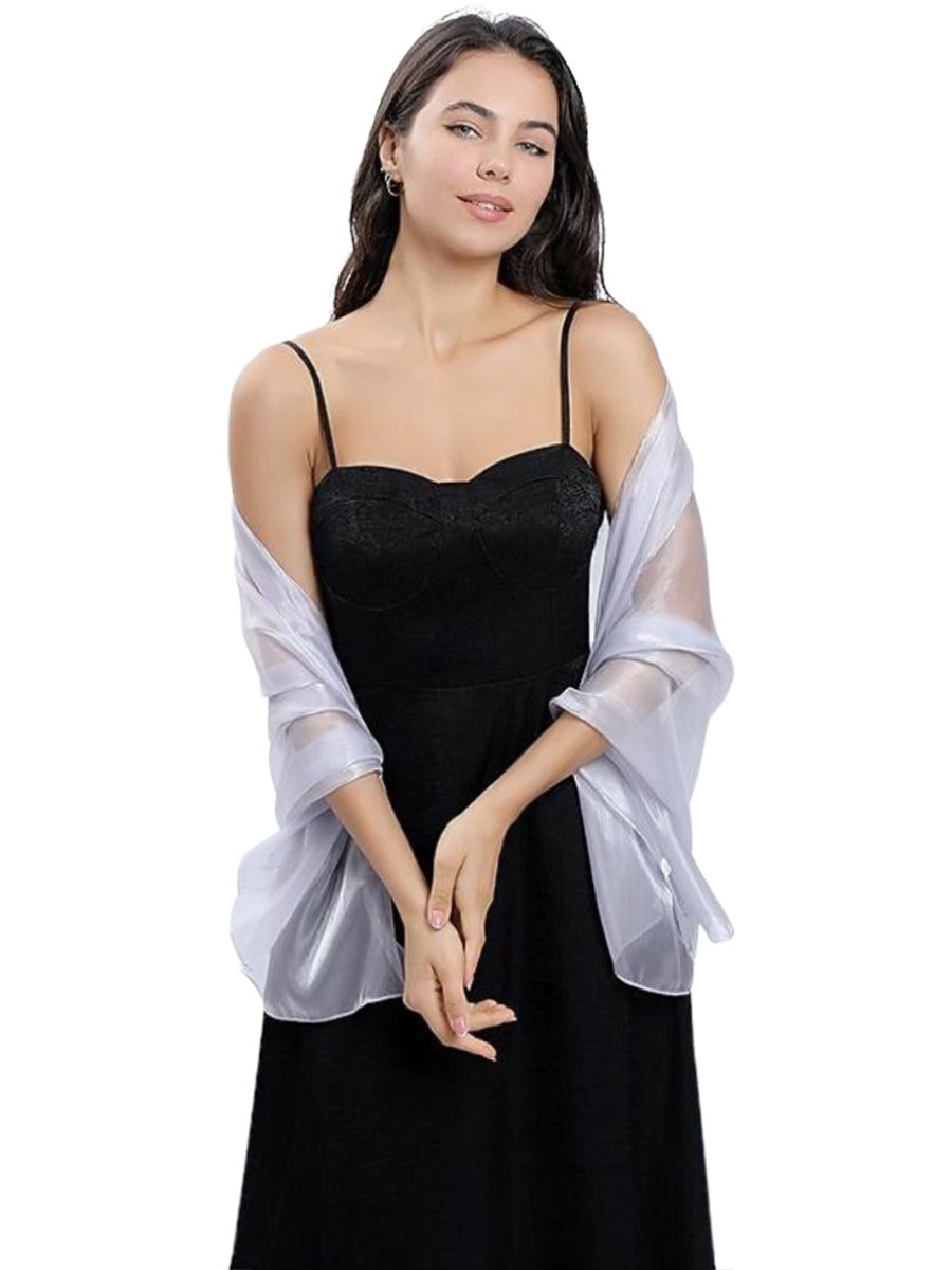 Women's Sheer Pure colour Silk Soft Wedding Formal Shawl