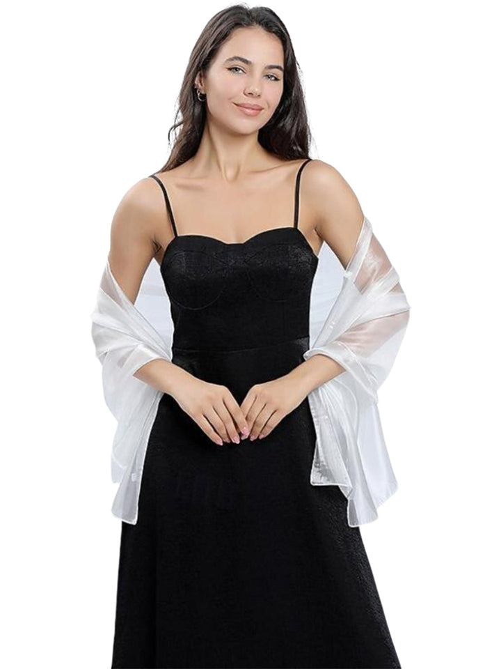 Women's Sheer Pure colour Silk Soft Wedding Formal Shawl