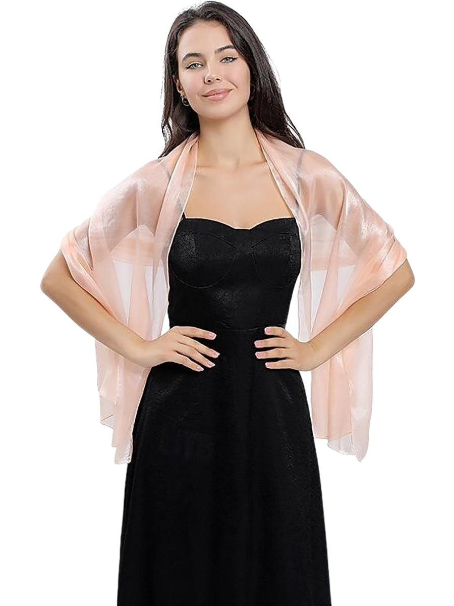 Women's Sheer Pure colour Silk Soft Wedding Formal Shawl
