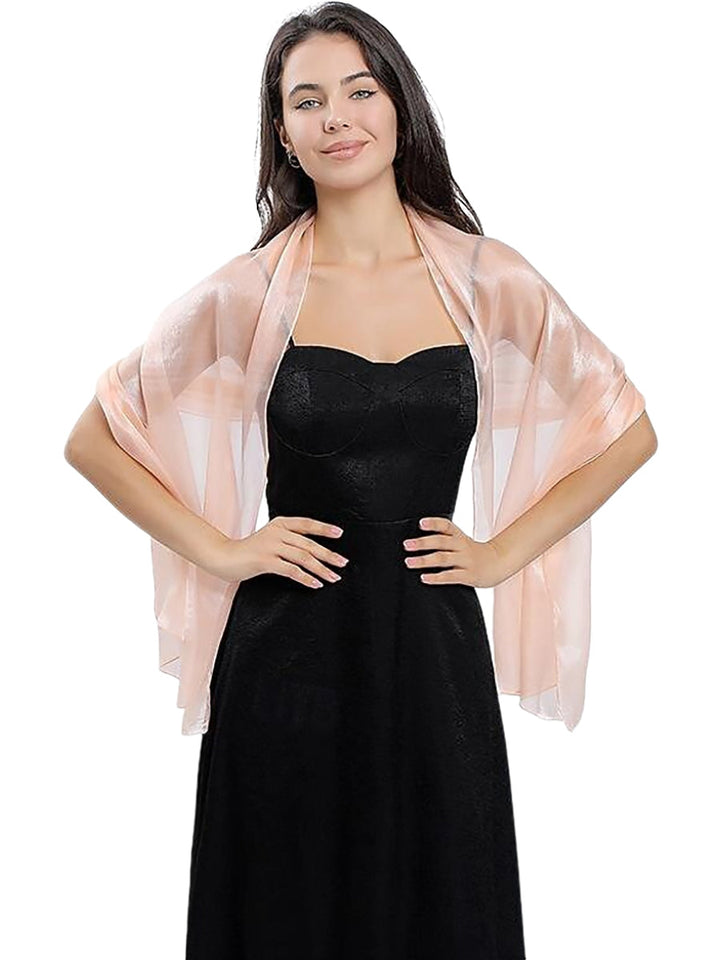 Women's Sheer Pure colour Silk Soft Wedding Formal Shawl