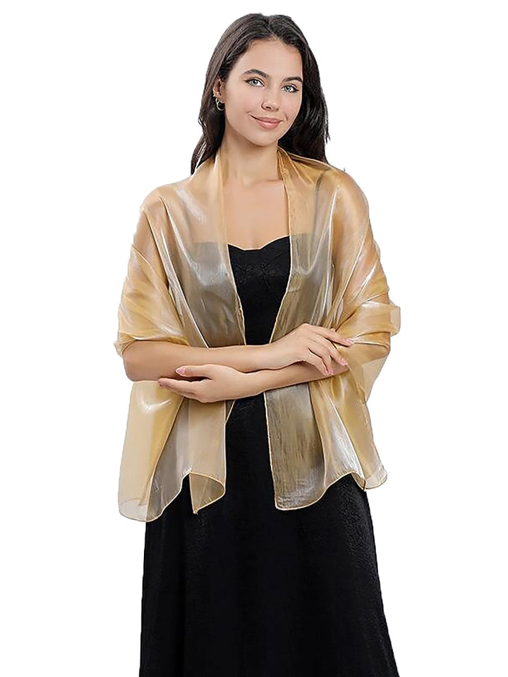 Women's Sheer Pure colour Silk Soft Wedding Formal Shawl