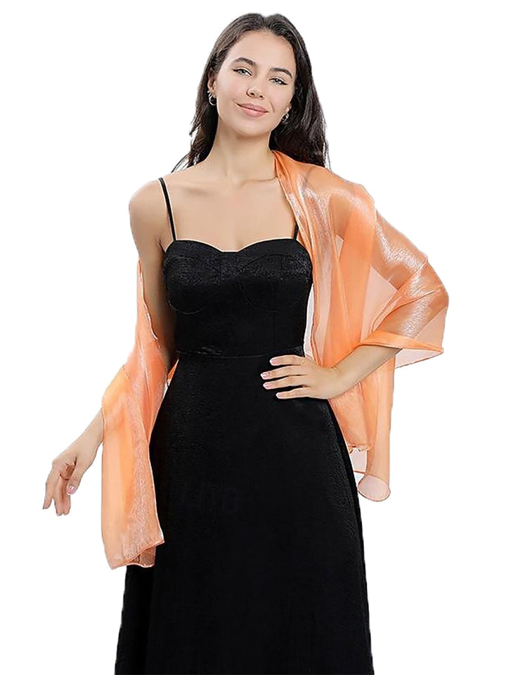 Women's Sheer Pure colour Silk Soft Wedding Formal Shawl