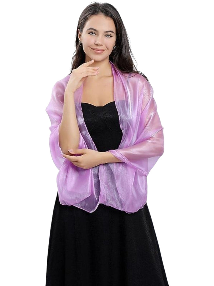Women's Sheer Pure colour Silk Soft Wedding Formal Shawl