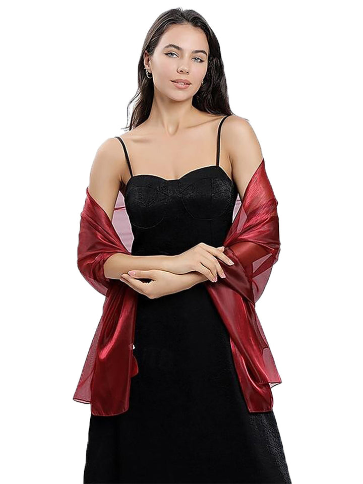 Women's Sheer Pure colour Silk Soft Wedding Formal Shawl