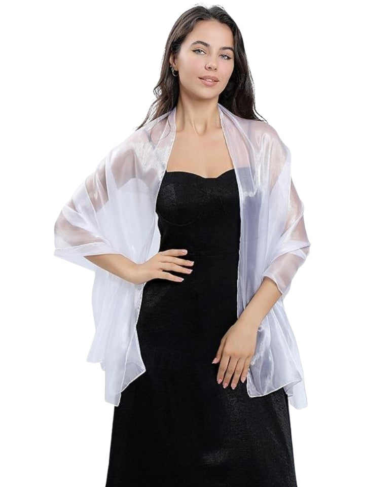Women's Sheer Pure colour Silk Soft Wedding Formal Shawl