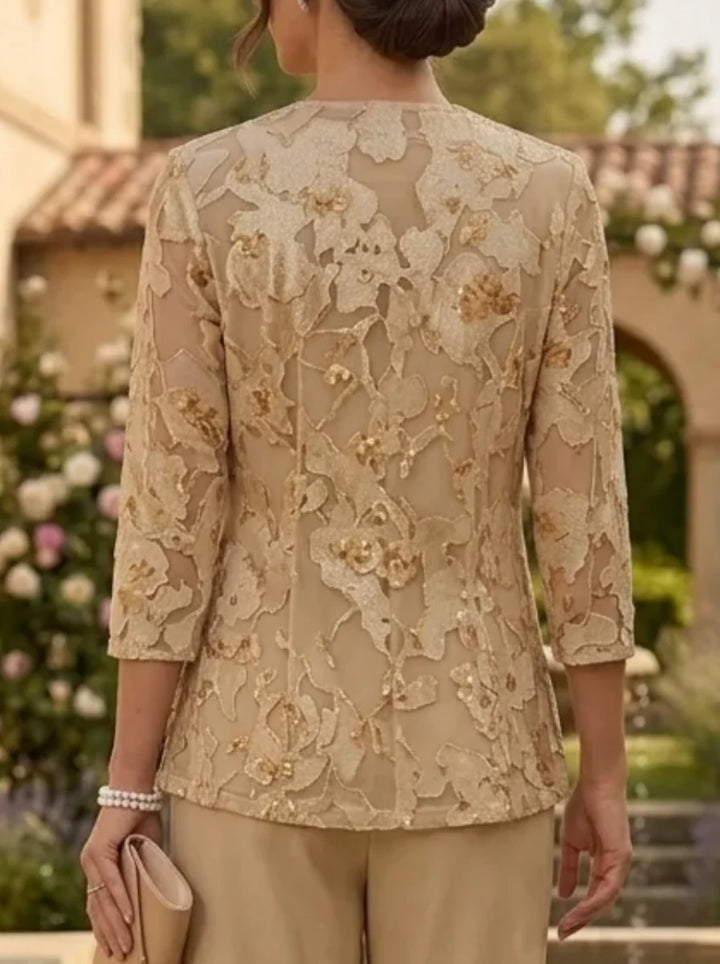 Women's Coats/Jackets Chiffon Lace Floral Wraps 3/4 Sleeves Open-Front