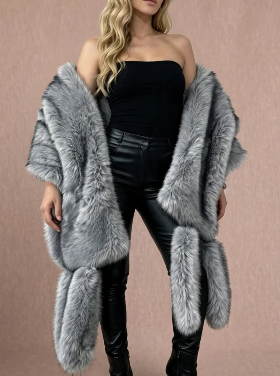 Shawls Party Wraps Elegant Keep Warm Sleeveless Faux Fur Wedding/Party Wraps With Feathers / Fur