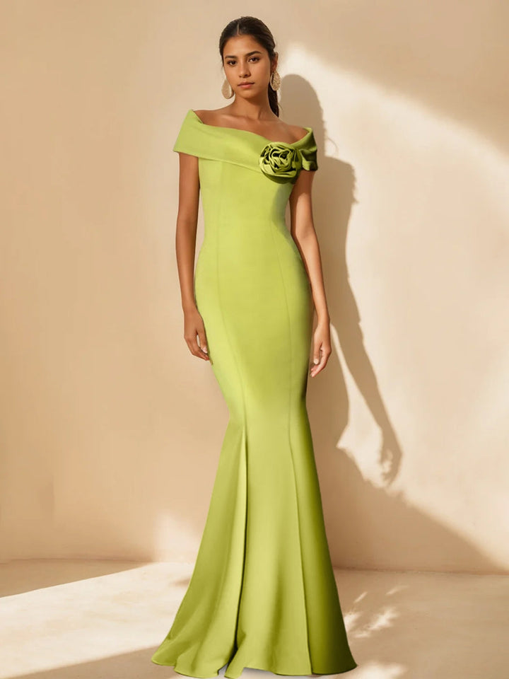 mother of the bride dress with Detachable Flower