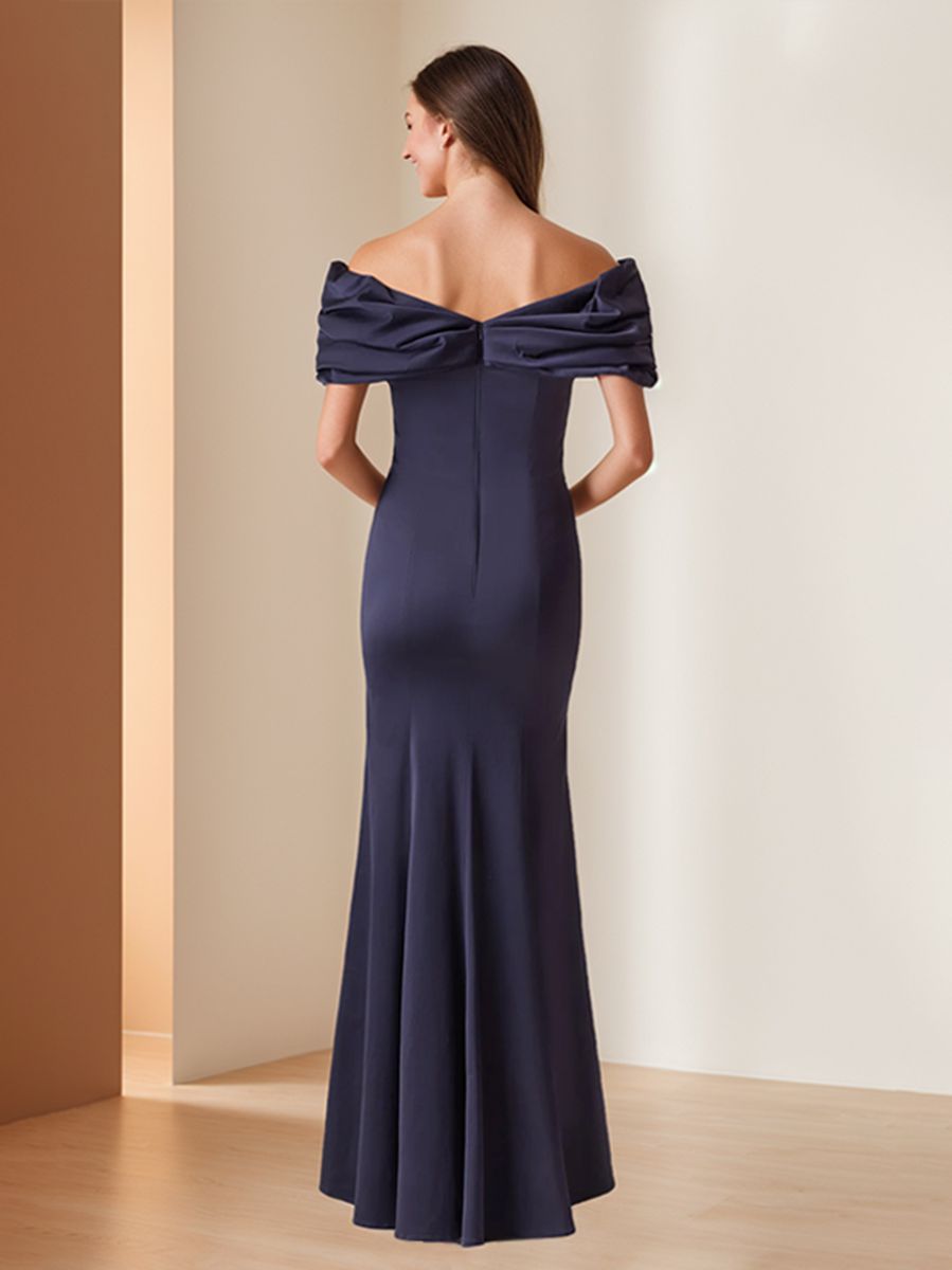 Trumpet/Mermaid Off-the-Shoulder Floor-Length Elegant Evening Dresses with Ruffles