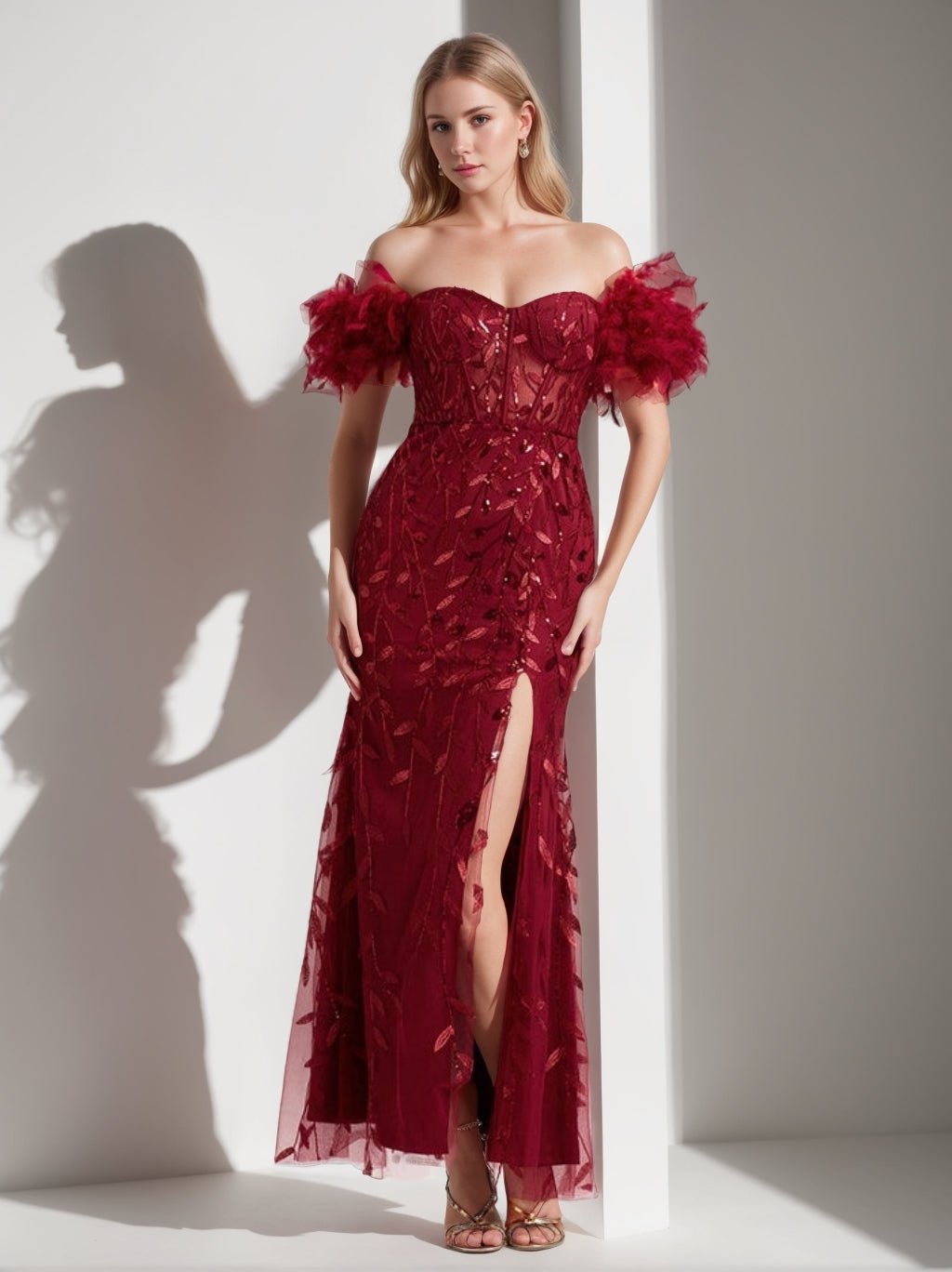 A-Line/Princess Tulle Sheer Neck Long Sleeves Wedding Dresses with Lace  Appliques - Mondressy UK