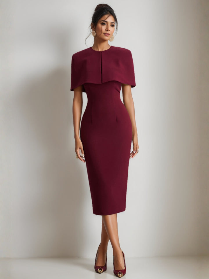 Trumpet/Mermaid Stretch Satin Spaghetti Straps Wedding Guest Dresses Tea-Length Back Slit  Sleeveless