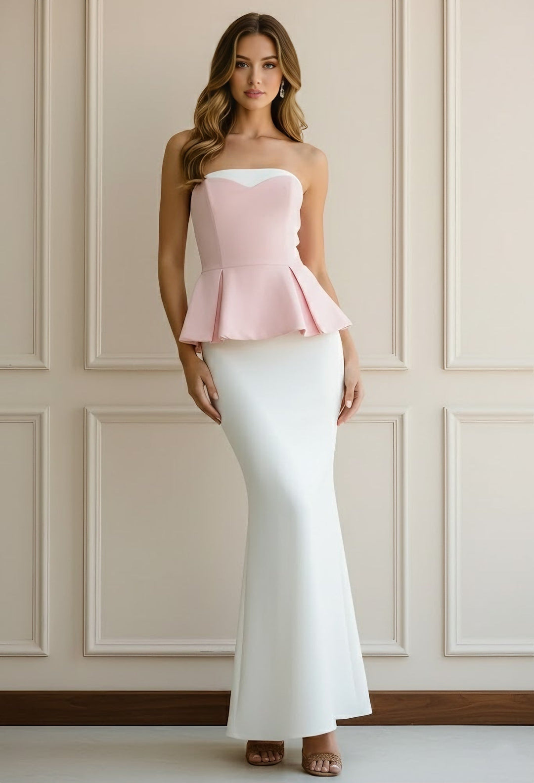 Trumpet/Mermaid Off-the-Shoulder Stretch Satin Evening Dresses Floor-Length Sleeveless Ruffles Party Dresses