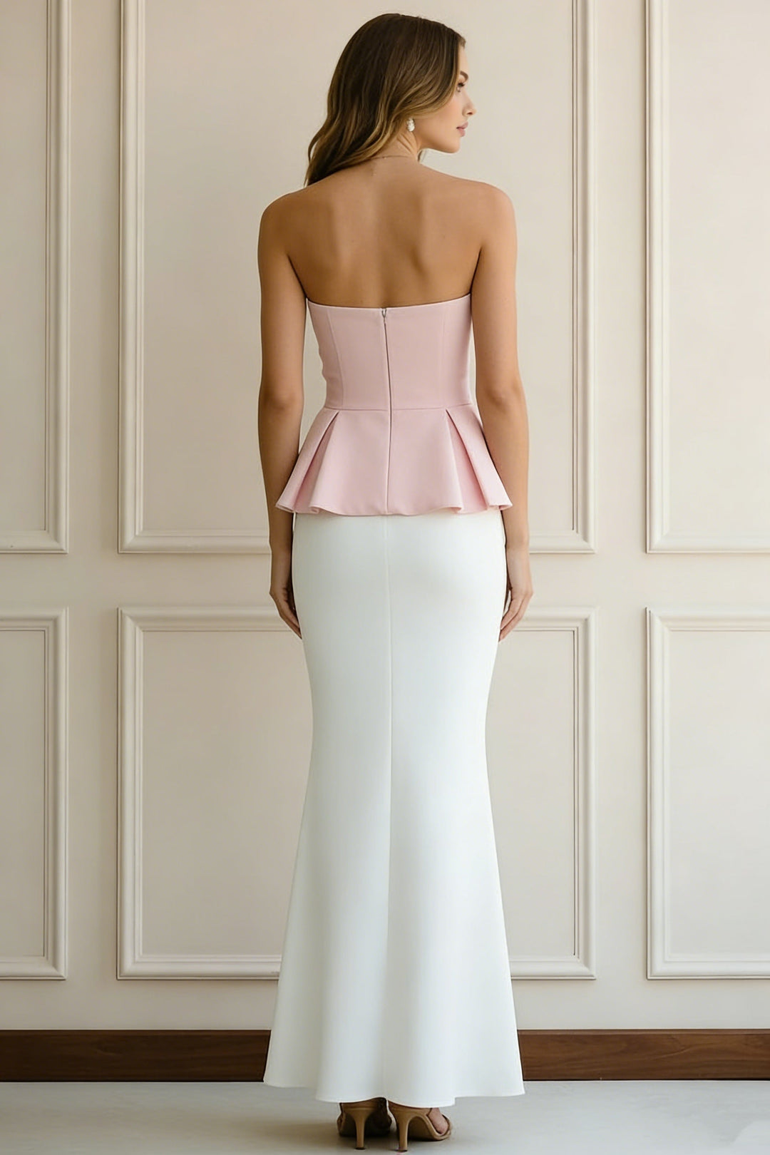 Trumpet/Mermaid Off-the-Shoulder Stretch Satin Evening Dresses Floor-Length Sleeveless Ruffles Party Dresses