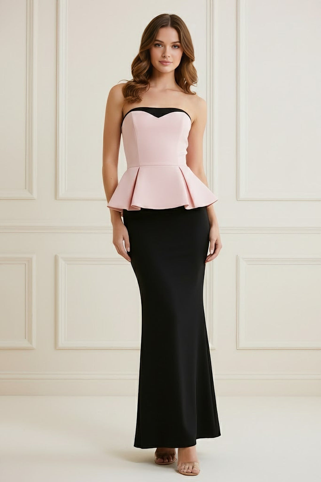 Trumpet/Mermaid Off-the-Shoulder Stretch Satin Evening Dresses Floor-Length Sleeveless Ruffles Party Dresses