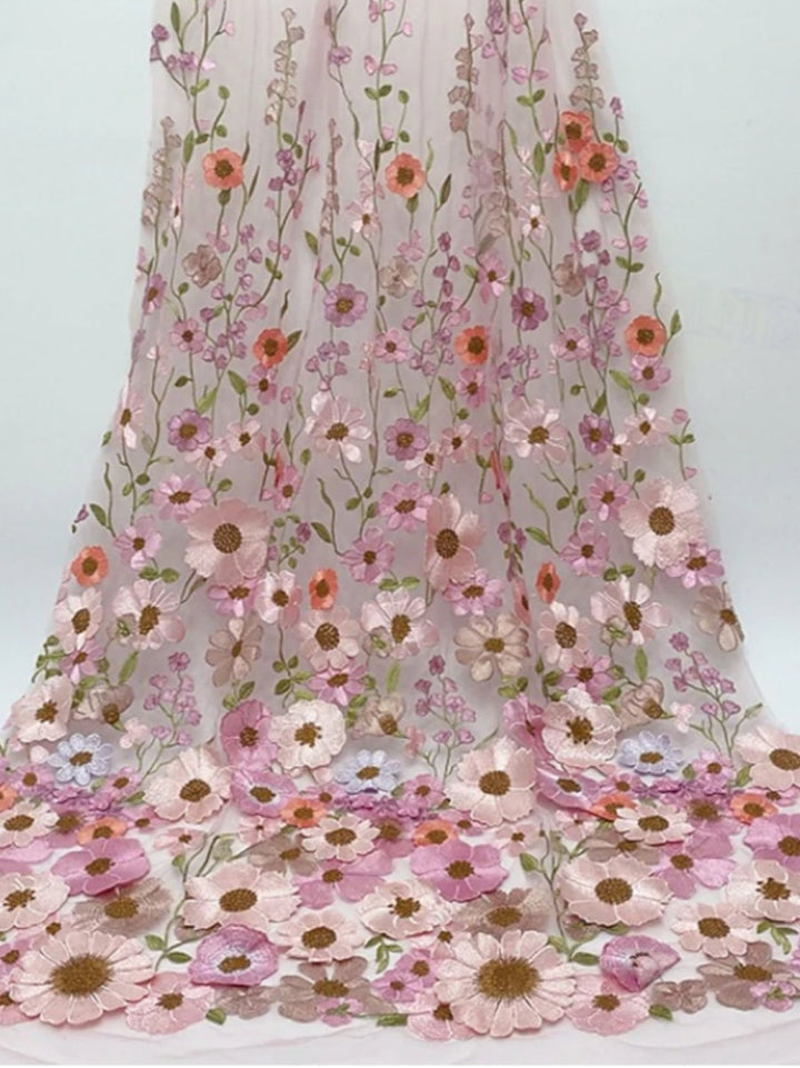 A-Line/Princess Scoop Satin Cocktail Dresses Asymmetrical Floor-Length Sleeveless Floral Lace Embroidery Formal Dresses