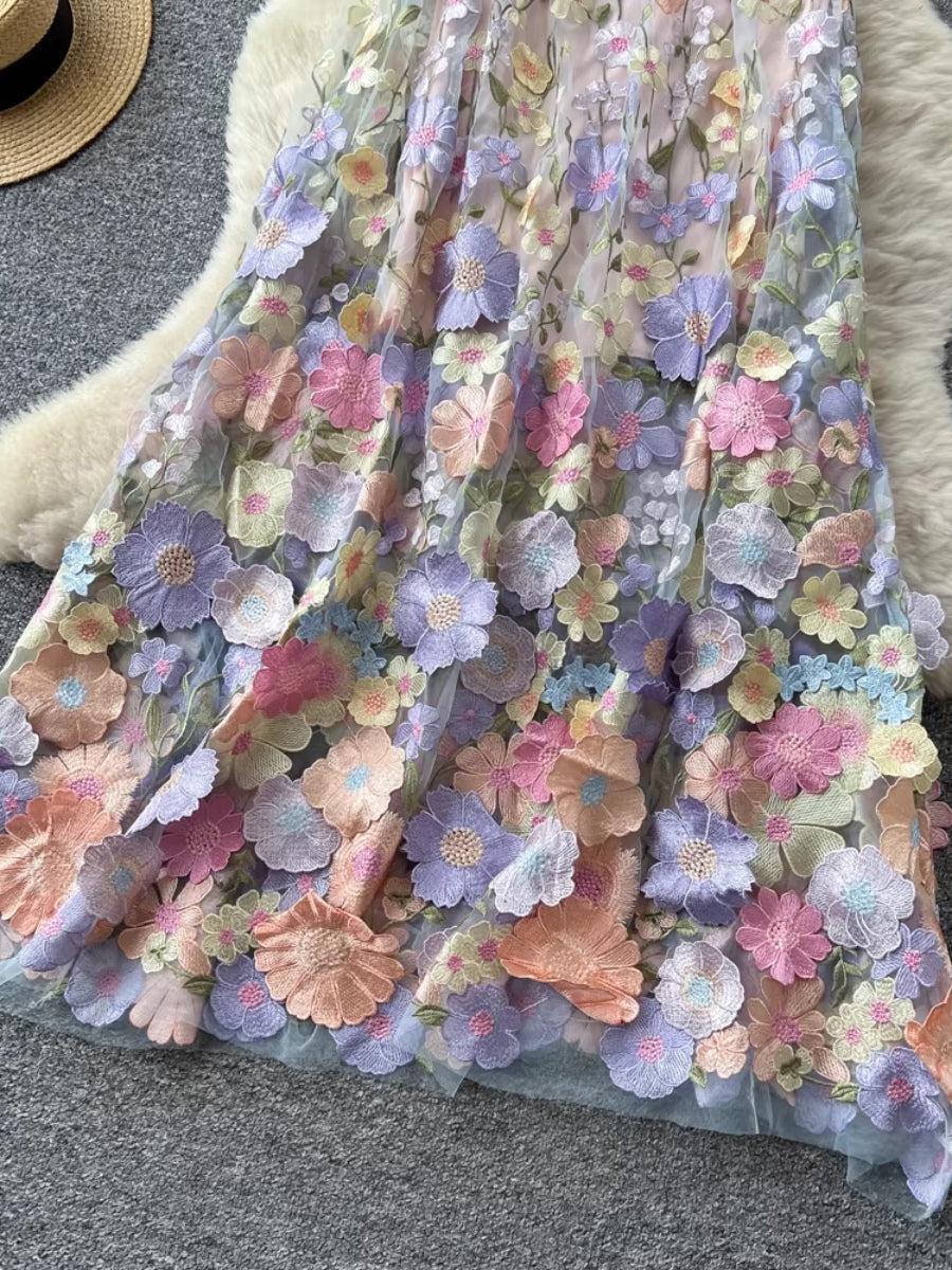 A-Line/Princess Spaghetti Straps Wedding Guest Dresses Lace Embroidery Ankle-Length Sleeveless Floral
