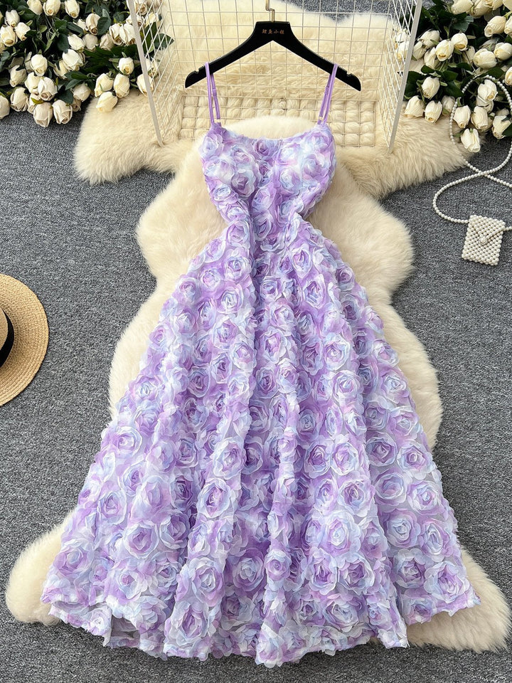 A-Line/Princess Spaghetti Straps Printed Wedding Guest Dresses Tea-Length Sleeveless Floral