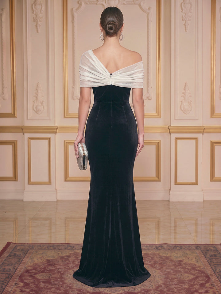 Trumpet/Mermaid One-Shoulder Evening Dresses Floor-Length Sleeveless Formal Dresses Ruched