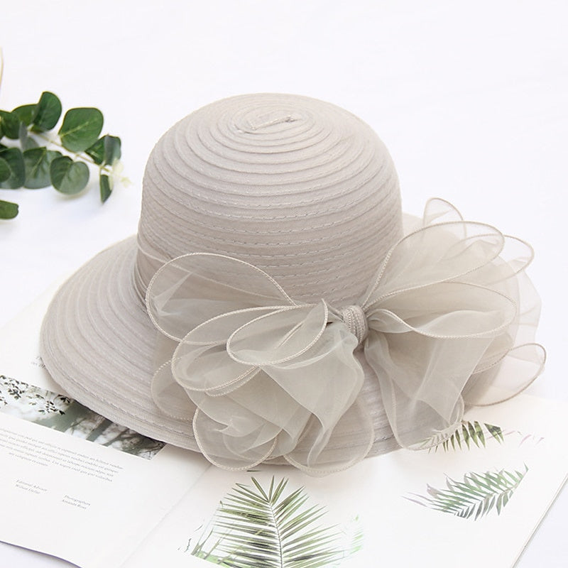 Fascinators Organza Holiday Beach Elegant Vintage With Pure Colour Appliques Headpiece  with Bowknot