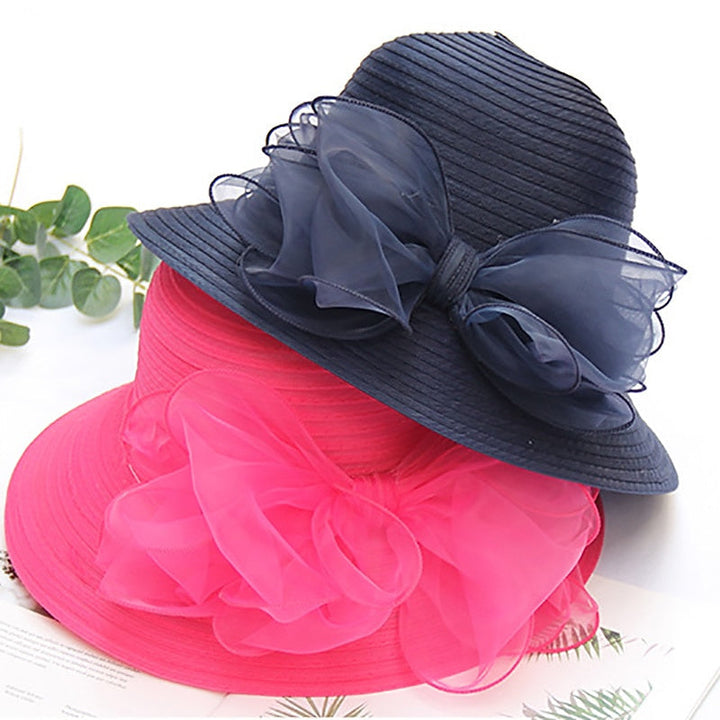 Fascinators Organza Holiday Beach Elegant Vintage With Pure Colour Appliques Headpiece  with Bowknot