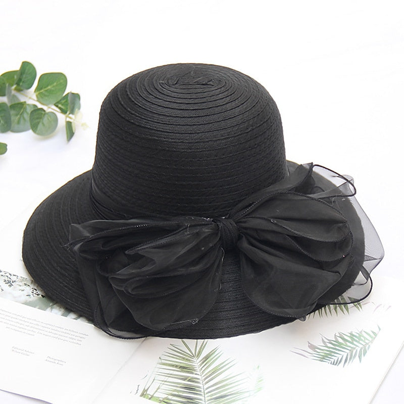 Fascinators Organza Holiday Beach Elegant Vintage With Pure Colour Appliques Headpiece  with Bowknot
