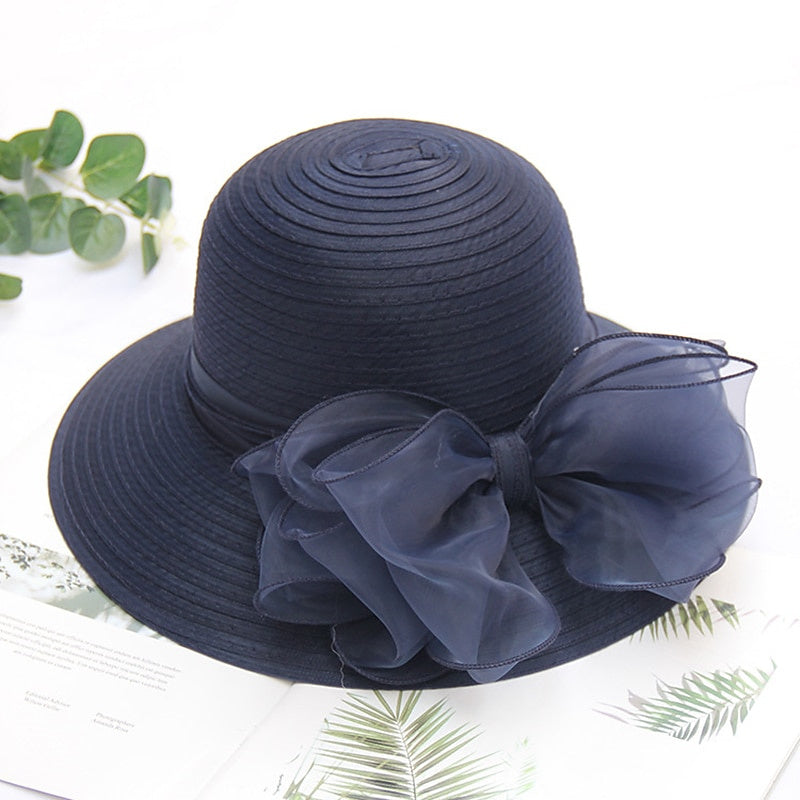 Fascinators Organza Holiday Beach Elegant Vintage With Pure Colour Appliques Headpiece  with Bowknot
