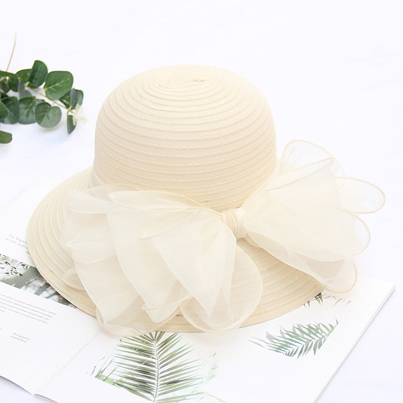 Fascinators Organza Holiday Beach Elegant Vintage With Pure Colour Appliques Headpiece  with Bowknot