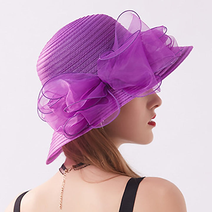 Fascinators Organza Holiday Beach Elegant Vintage With Pure Colour Appliques Headpiece  with Bowknot