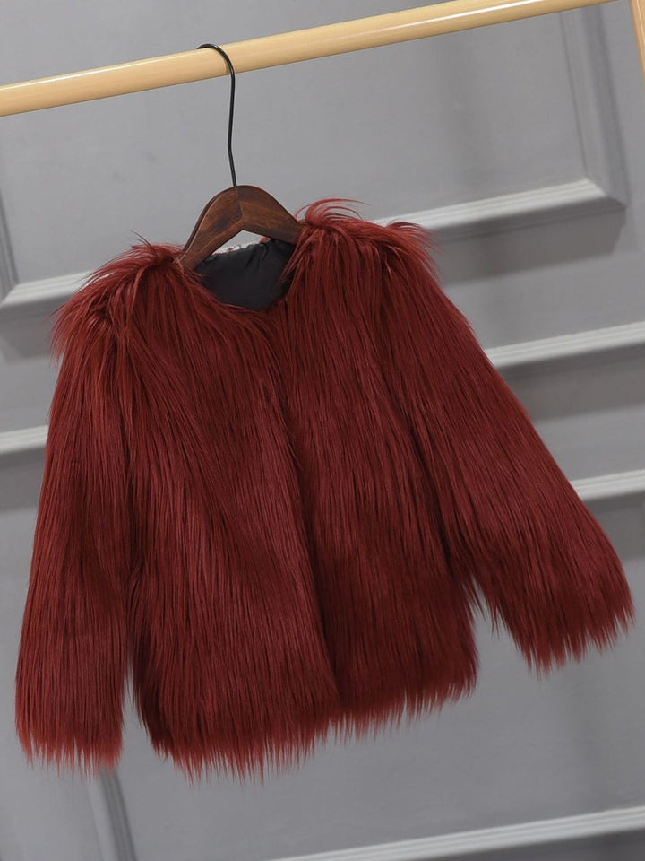 Women’s Faux Fur Long Sleeves Winter Warm Short Jackets