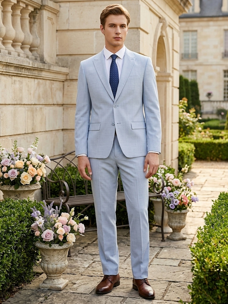 Light Blue Bi-Stretch Comfort Suit