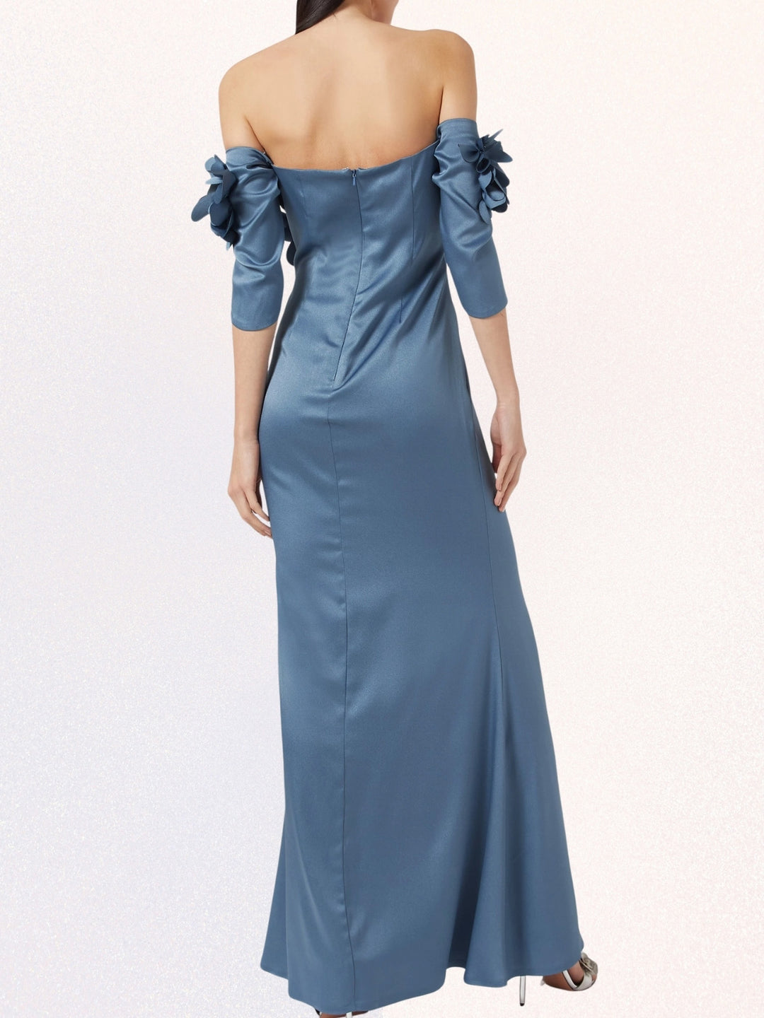 Sheath/Column Off-the-Shoulder Wedding Guest Dresses Floral Dress Floor-Length