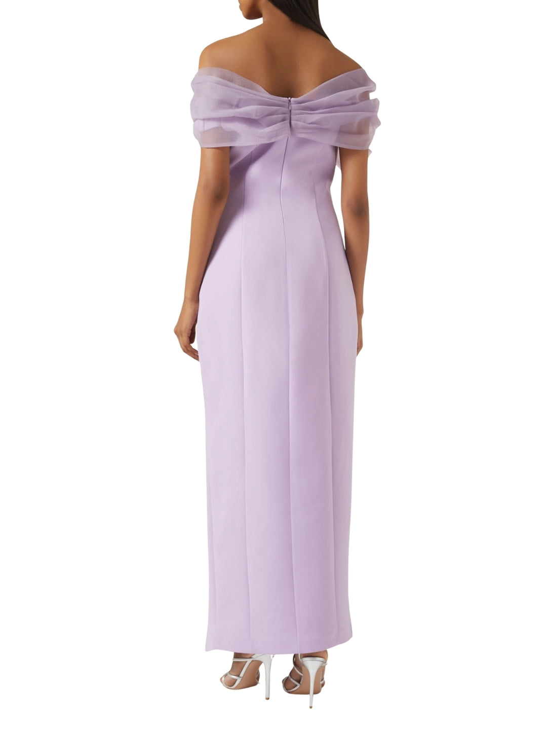 Sheath/Column Off shoulder Ankle-Length Wedding Guest Dresses with Side slit