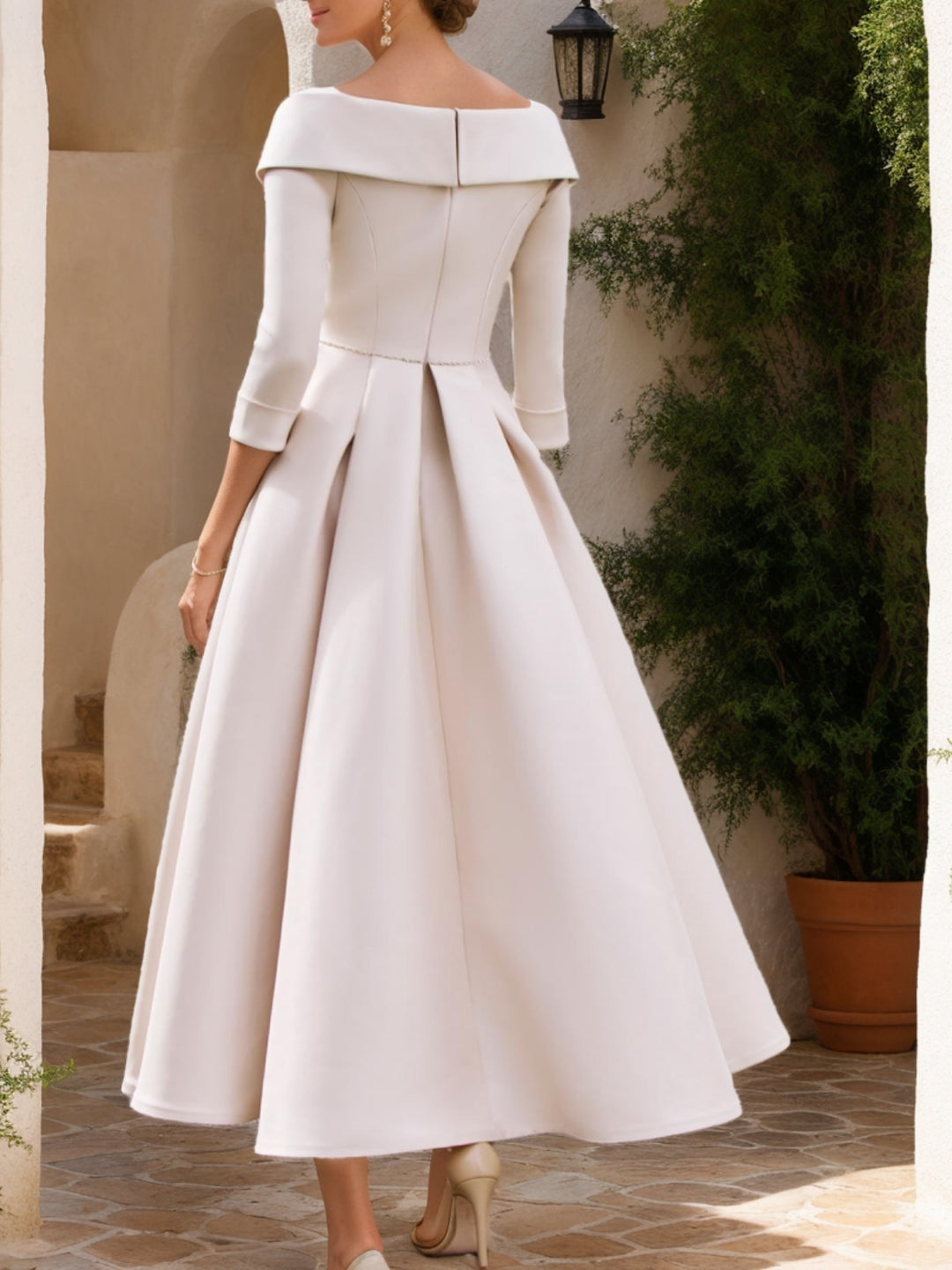 A-Line/Princess Sweetheart Neck Ankle-Length 3/4 Sleeves Mother of the Bride Dresses with Embroidery