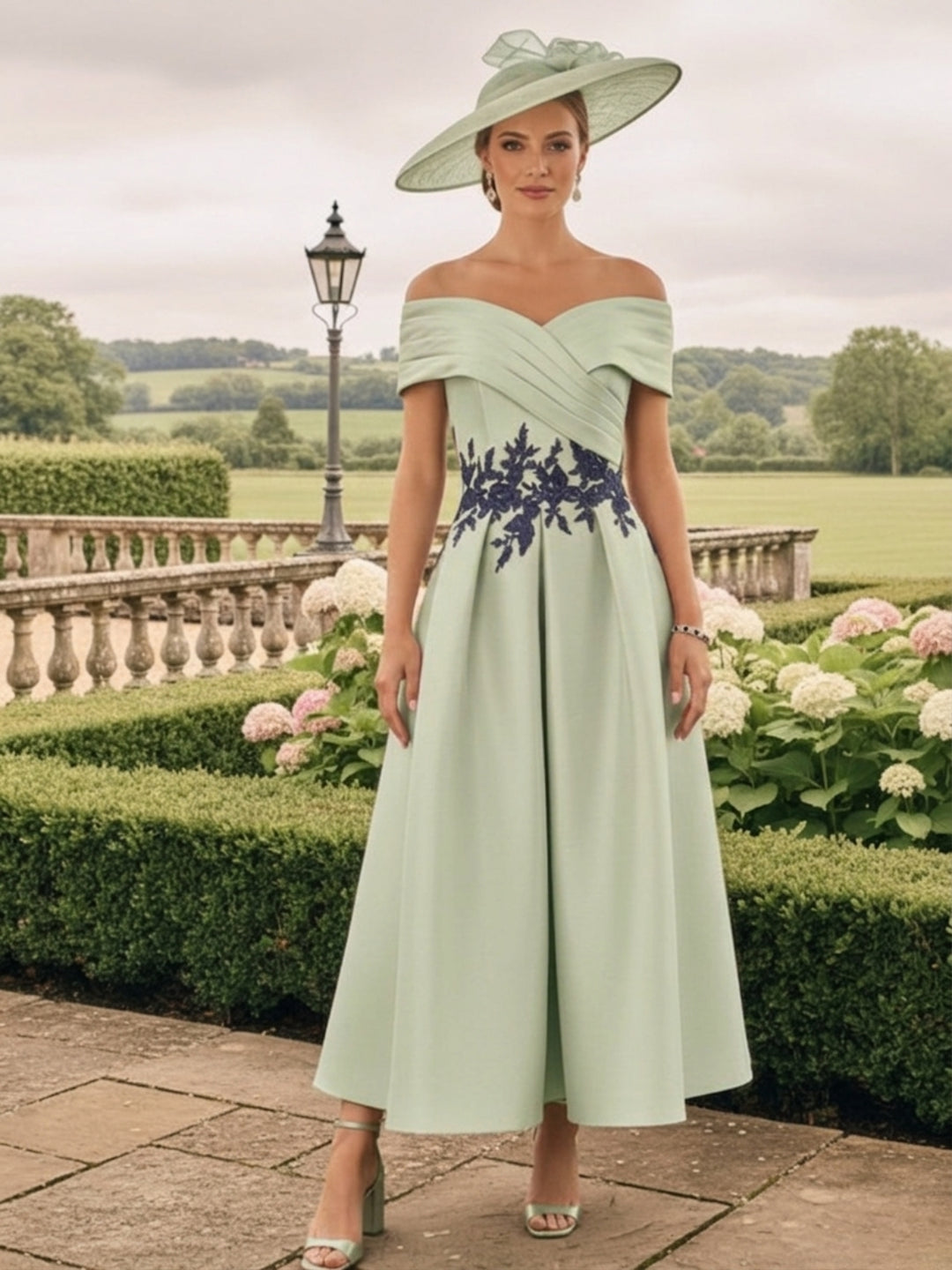 A-Line/Princess Off-the-Shoulder Sleeveless Mother of the Bride Dresses with Embroidery