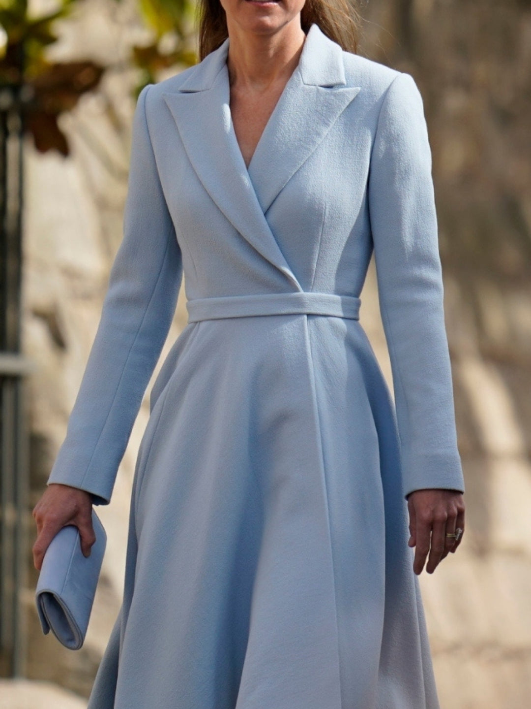 A-Line/Princess V-Neck Long Sleeves Tea-Length Mother of the Bride Dresses with Belt