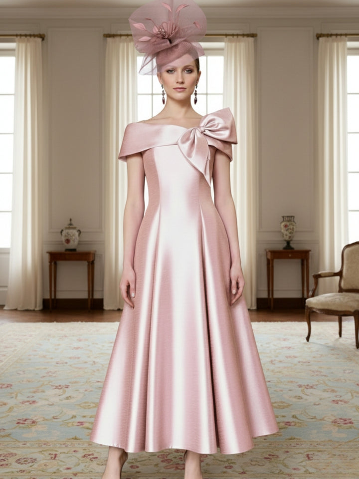 A-Line/Princess Short Sleeves Mother of the Bride Dresses with Bowknot