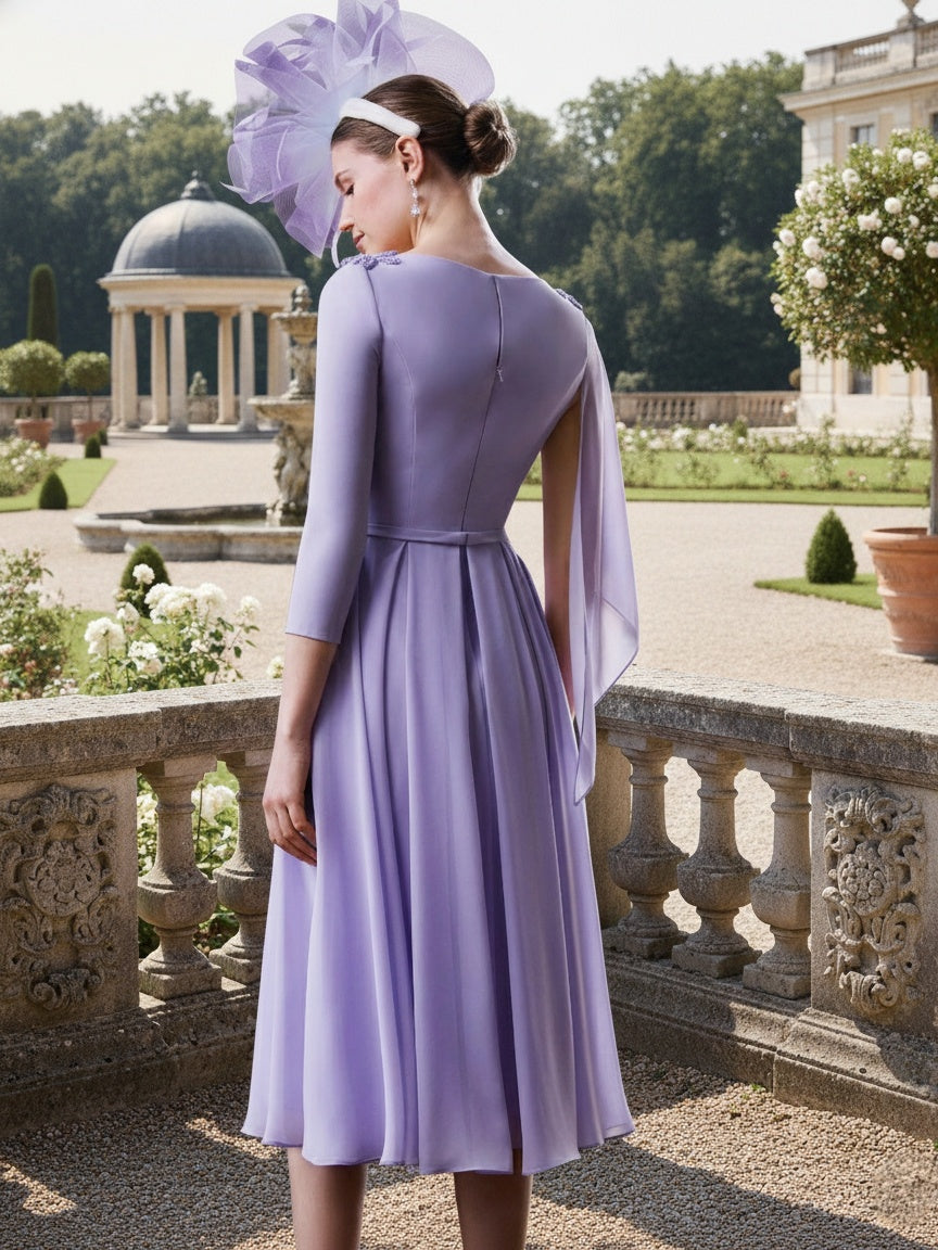 A-Line/Princess V-Neck Chiffon Mother of the Bride Dresses with Ribbon