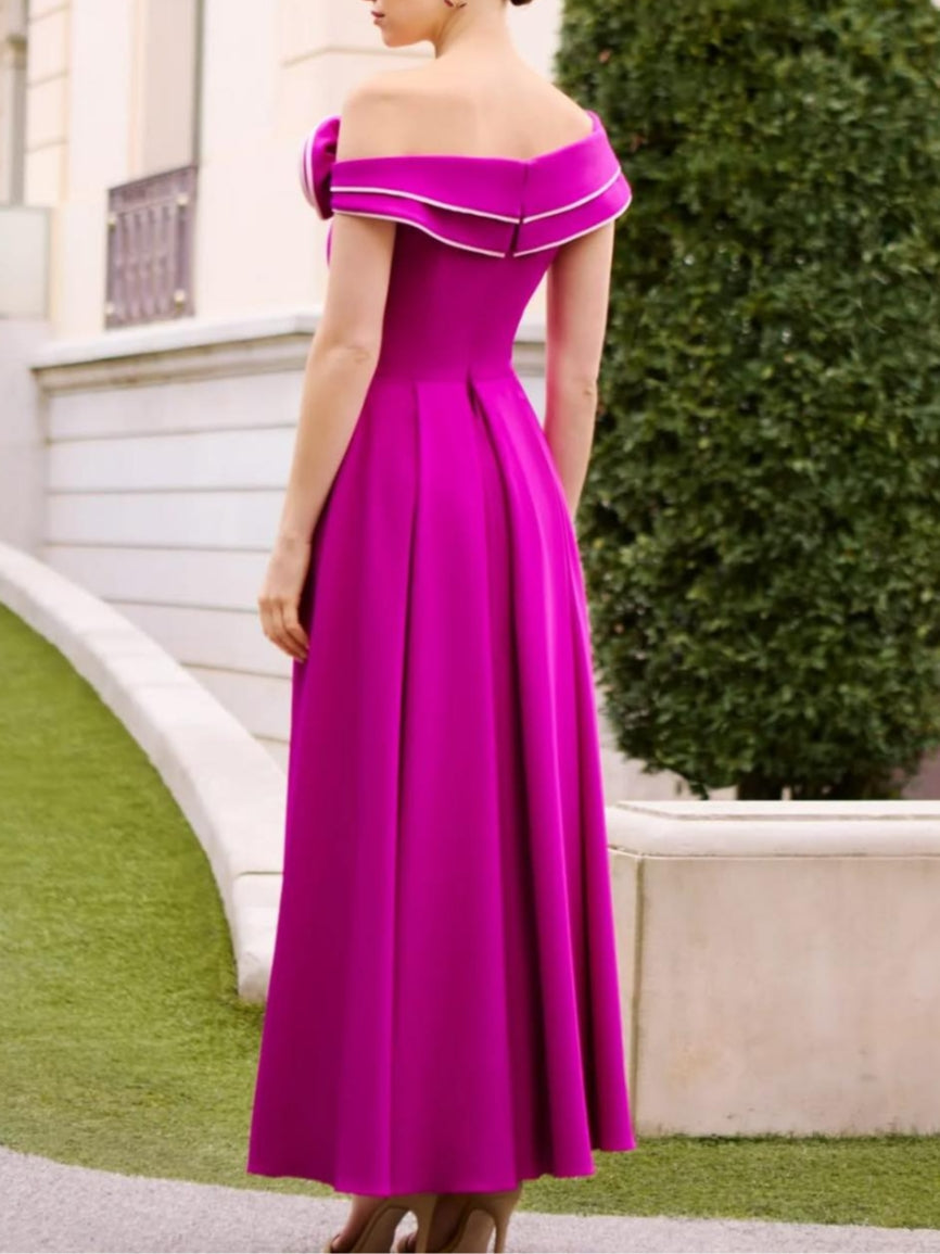 A-Line/Princess Off-the-Shoulder Mother of the Bride Dresses Stretch Satin Ankle-Length Sleeveless