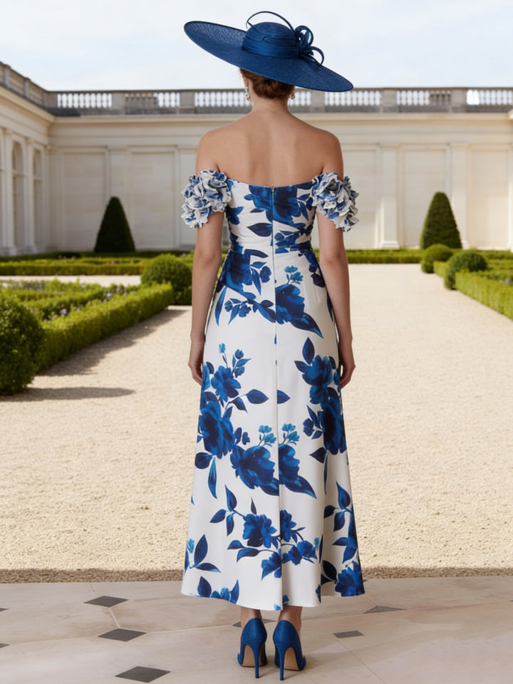 A-Line/Princess Off-the-Shoulder Mother of the Bride Dresses Printed Ankle-Length Sleeveless Floral