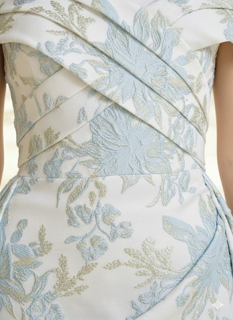 A-Line/Princess Off-the-Shoulder Mother of the Bride Dresses Printed Satin Floor-Length Sleeveless With Overskirt