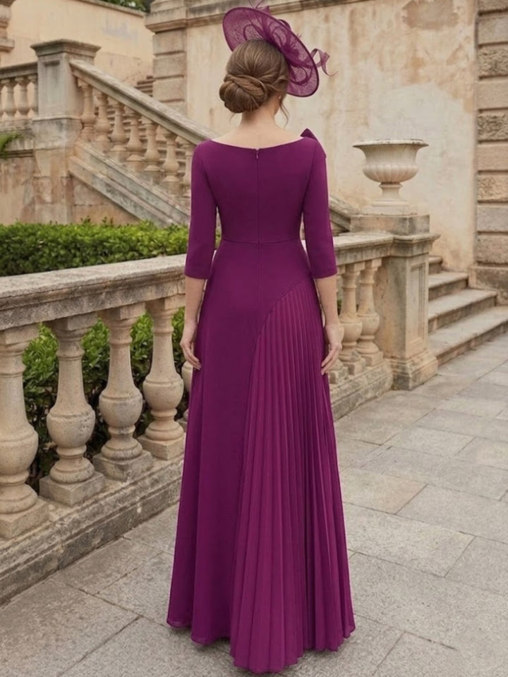 A-Line/Princess Off-the-Shoulder Stretch Satin Mother of the Bride Dresses Floor-Length Sleeveless Pleated