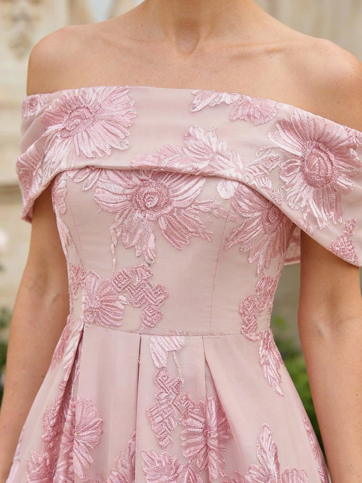 A-Line/Princess Off-the-Shoulder Lace Mother of the Bride Dresses Floral Sleeveless Ankle-Length