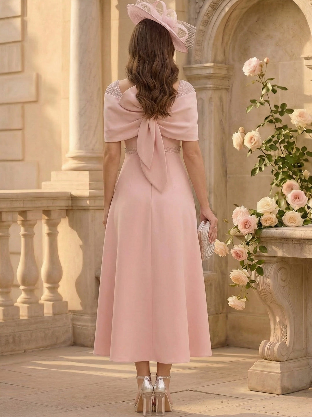 A-Line/Princess Off-the-Shoulder Stretch Satin Mother of the Bride Dresses Ankle-Length Sleeveless Sequins