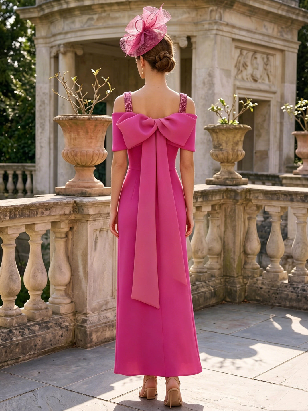 A-Line/Princess Off-the-Shoulder Stretch Satin Mother of the Bride Dresses Ankle-Length Sleeveless Sequins&Bowknot