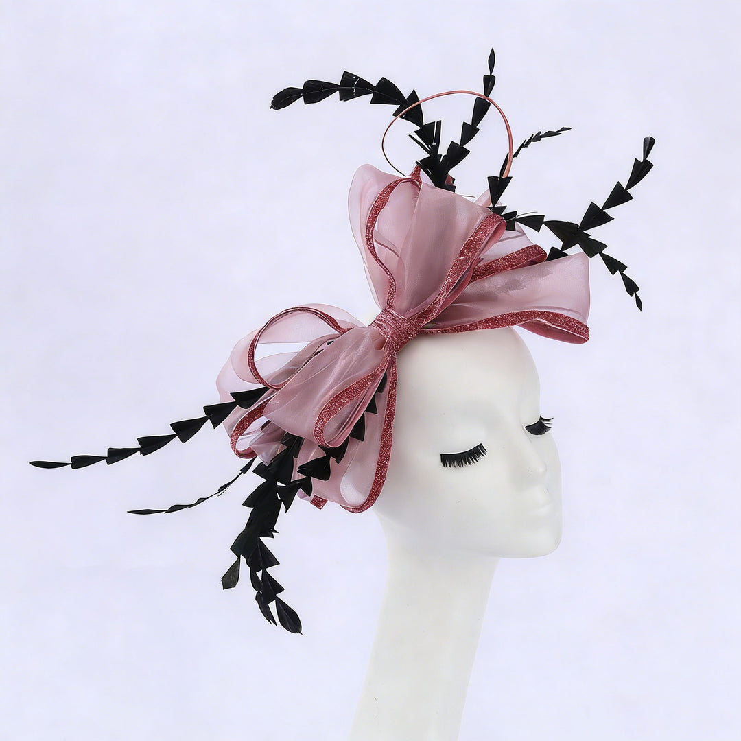 Mother of the Bride Feather Fascinator Bowknot Wedding Guest