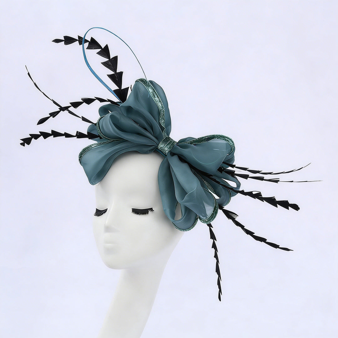 Mother of the Bride Feather Fascinator Bowknot Wedding Guest