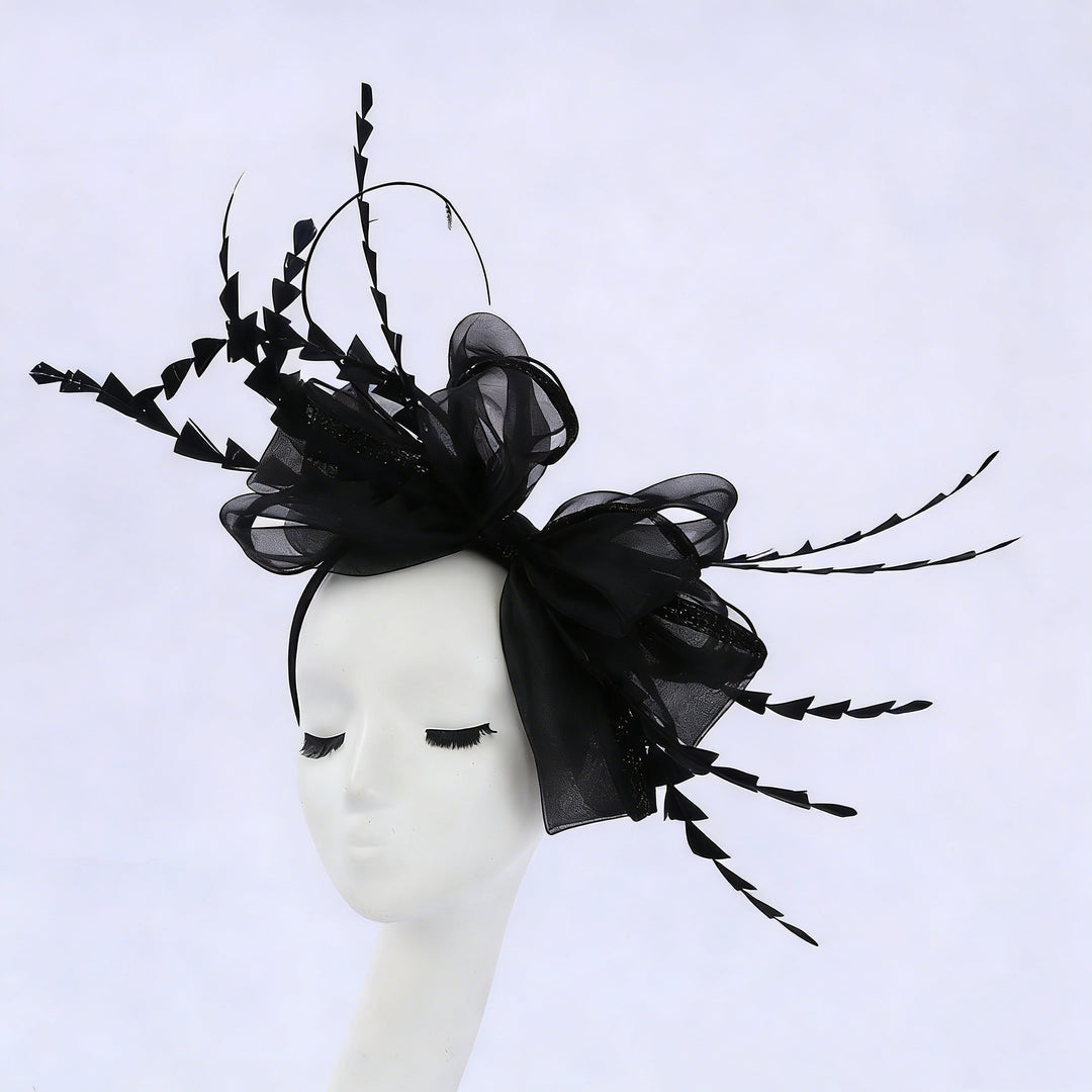 Mother of the Bride Feather Fascinator Bowknot Wedding Guest